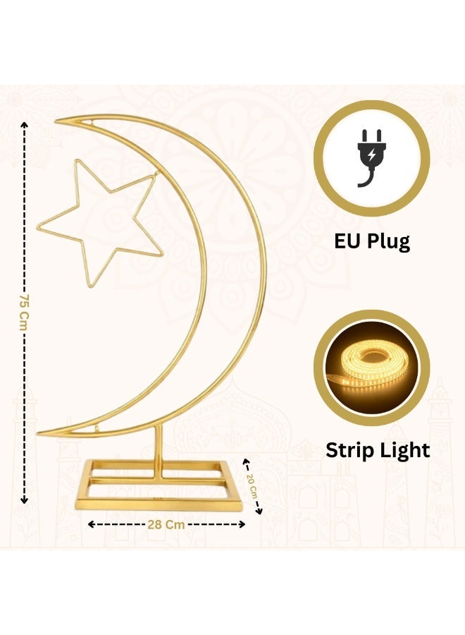 HOME TASTE Moon & Star LED Floor Lamp – Warm White Light, Ramadan & Eid Islamic Home Décor, 3 Sizes - Image 3